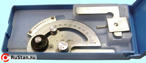 Угломер 0-180° тип1 5УМ с нониусом цена дел. 5 мин. для измерения наружных углов фото №1