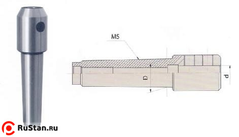 Патрон Фрезерный с хв-ком КМ5 (М24х3,0) для крепления инструмента с ц/хв d14мм (TY05A-6) "CNIC" фото №1