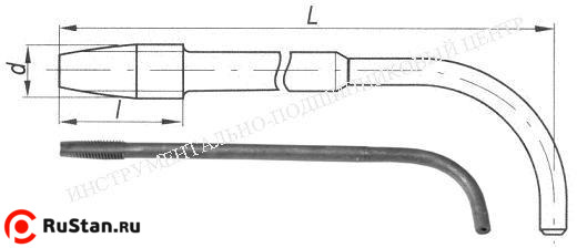 Метчик Гаечный М24 (3,0) Р6М5 с изогнутым хвостовиком фото №1