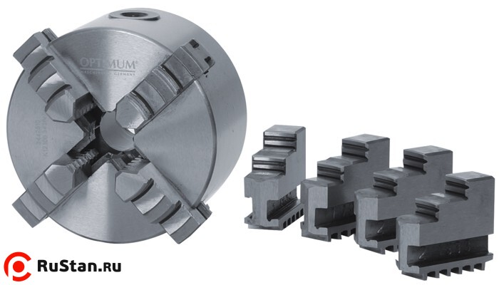 Четырехкулачковый токарный патрон Optimum CI4C ø 200 мм Camlock ASA D1-4" и D1-6" фото №2 Кулачки для 250 мм патрона фото №2