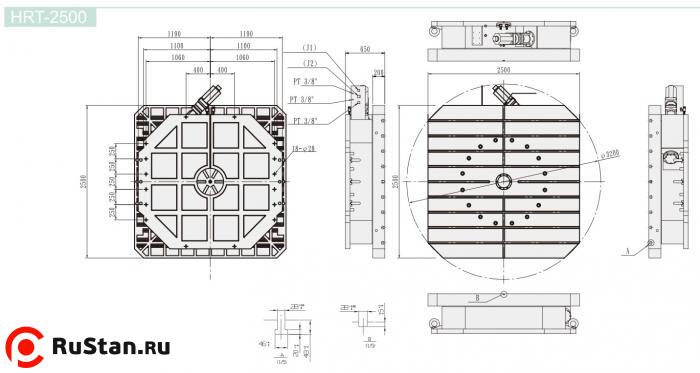 Размеры стола HRT-2500 фото №2 Размеры стола HRT-2500 фото №2