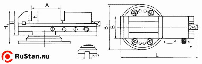 Тиски станочные поворотные с ручным приводом 200мм 7200-0220-05 фото №2 Тиски станочные поворотные с ручным приводом 200мм 7200-0220-05 фото №2