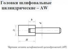 Головка абразивная  4х10х3 AW(ГЦ) 25А F60(25Н) O(СТ1) с хвостовиком 