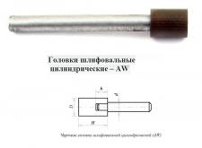 Головка алмазная цилиндрическая d10,0х 6х10х80мм AW(ГЦ) SSD-2(АС4) 160/125 100% В2-01 с хвостовиком 